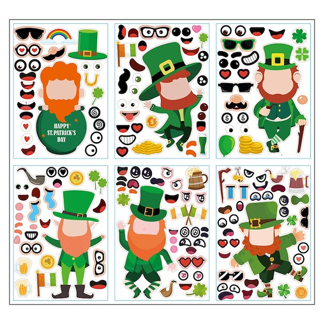 St. Patrick s Day-klistermærker i 6 dele