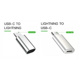 NÖRDIC 2 i 1 kit USB adapter C nødt til Lightning kvindelige og Lightning har til USB C ho aluminium space Gray