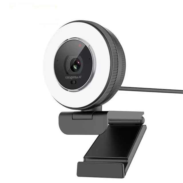 NÖRDIC 2K 30fps 4MP webcam med ringlys 5X zoom 1/2,8 CMOS-sensor