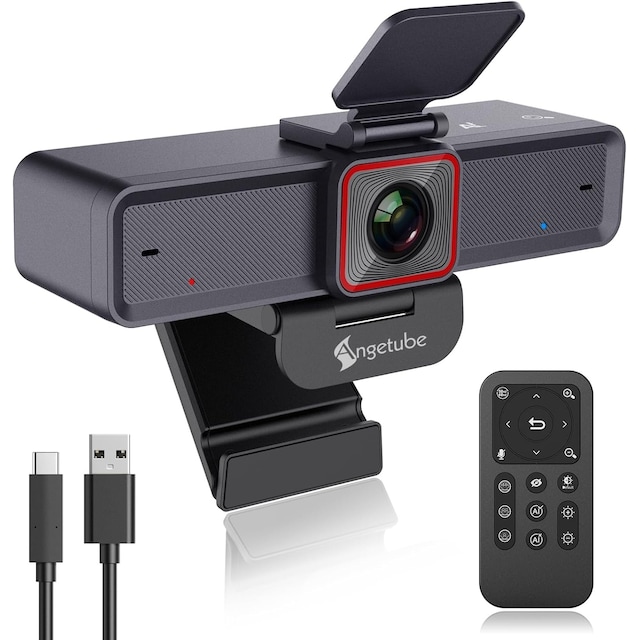 NÖRDIC UHD 4K 30fps 8MP webcam med autofokus/sporing/framing/zoom, dobbelte mikrofoner, SONY-sensor
