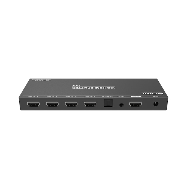 NÖRDIC 4K HDMI 2.0b Splitter 1 til 4 & Extractor Optisk SPDIF & Stereo HDR EDID Dolby True HD, Digital Plus, DTS-HD Master