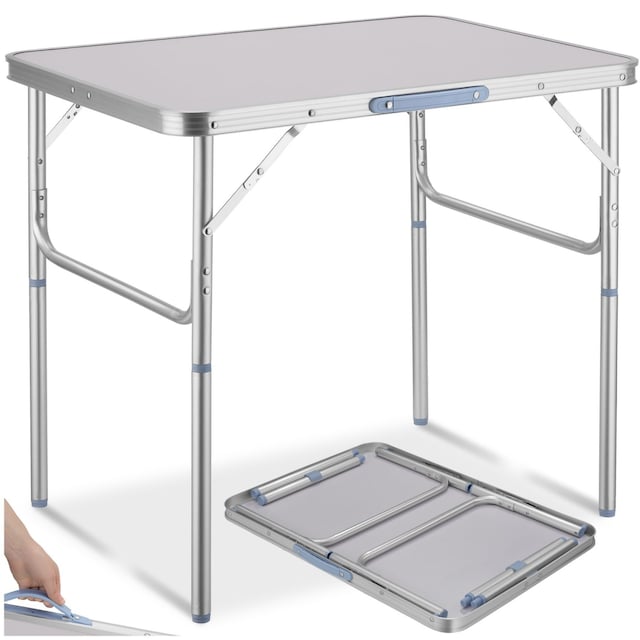 Campingbord i aluminium foldbar - grå