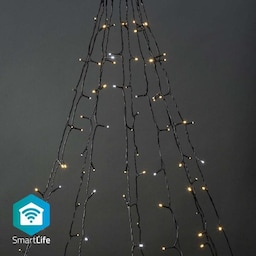 Nedis SmartLife jluelys | Træ | Wi-Fi | Varm til kølig hvid | 200 LED s | 20.0 m | 10 x 2 m | Android™ / IOS