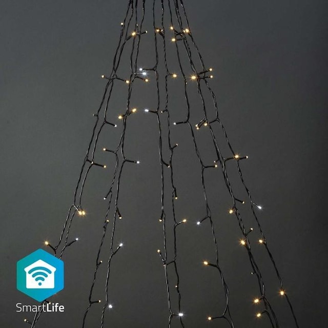 Nedis SmartLife jluelys | Træ | Wi-Fi | Varm til kølig hvid | 200 LED s | 20.0 m | 10 x 2 m | Android™ / IOS