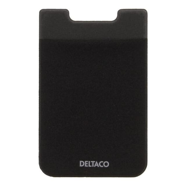 DELTACO Adhesive credit card holder, 3M adhesive, black