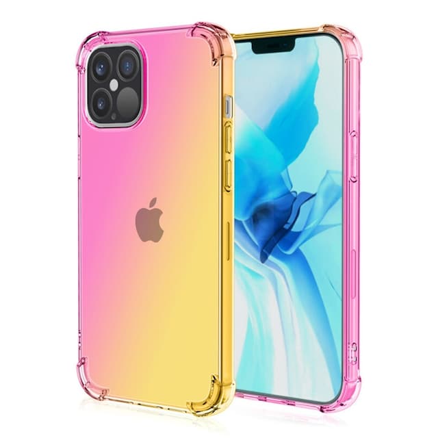 SKALO iPhone 15 Plus Gradient Ekstra stærk TPU-cover - Pink/Gul