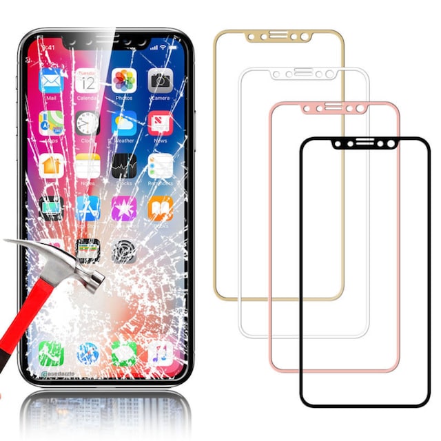 SKALO iPhone X/XS FULL-FIT Hærdet Glas Skærmbeskyttelse - Sort