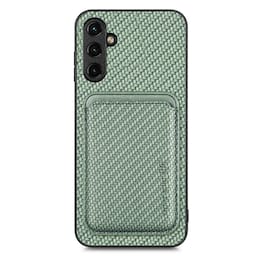 SKALO Samsung A54 5G Carbon Fiber Cover med kortholder - Grøn