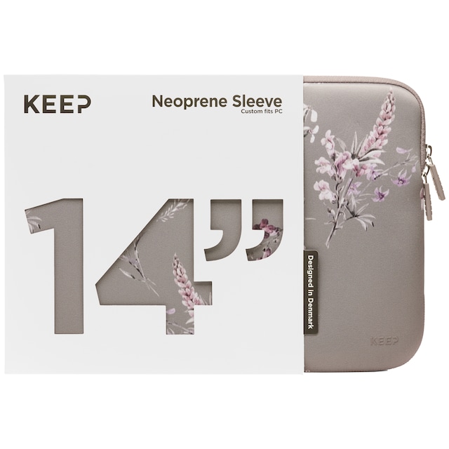 KEEP 14   neopren sleeve til bærbar computer (Portabellablomst)