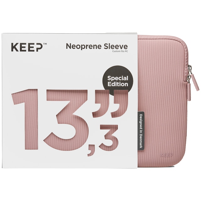 KEEP 13,3″ bærbar computer sleeve i neopren/tekstil (Rose Elegance)