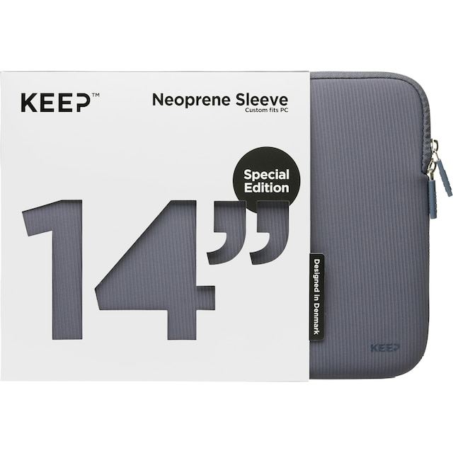 KEEP 14   neopren/tekstil sleeve til bærbar computer (blå granit)