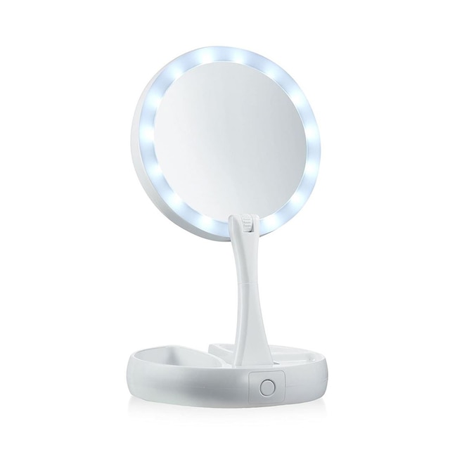 UNIQ Foldbart LED spejl med 10X forstørrelse
