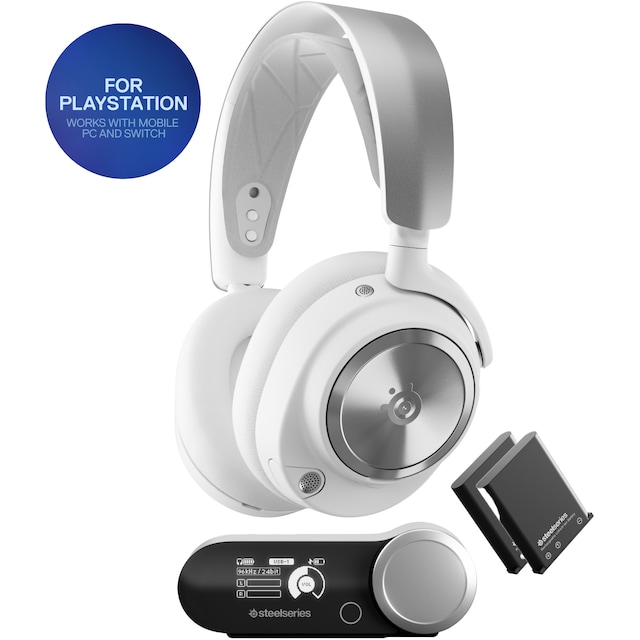 SteelSeries Arctis Nova Pro gaming-høretelefoner (PS5, hvid)