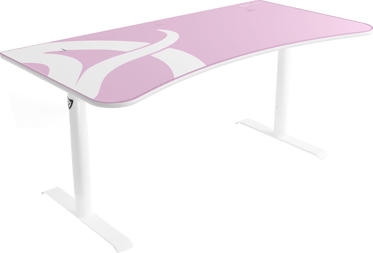 Arozzi Arena gaming skrivebord (white pink)