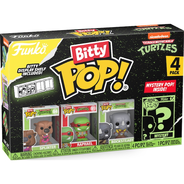 Funko TMNT actionfigur 4-pakke (Splinter, Raphael, Rocksteady)