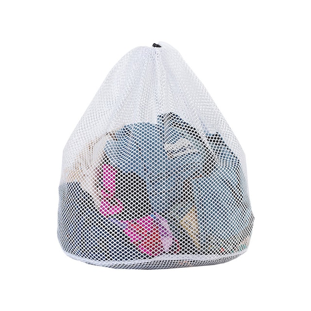 Netvaskepose med snoretræk kan maskinvaskes - groft mesh type L 50x60 cm