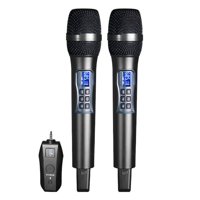 Trådløs mikrofon med modtager - førsteklasses lydkvalitet 2-pak