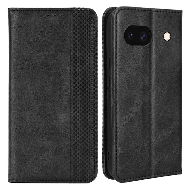 Til Google Pixel 8a Stand Phone Case Fuld Protection Pung Cover - Sort
