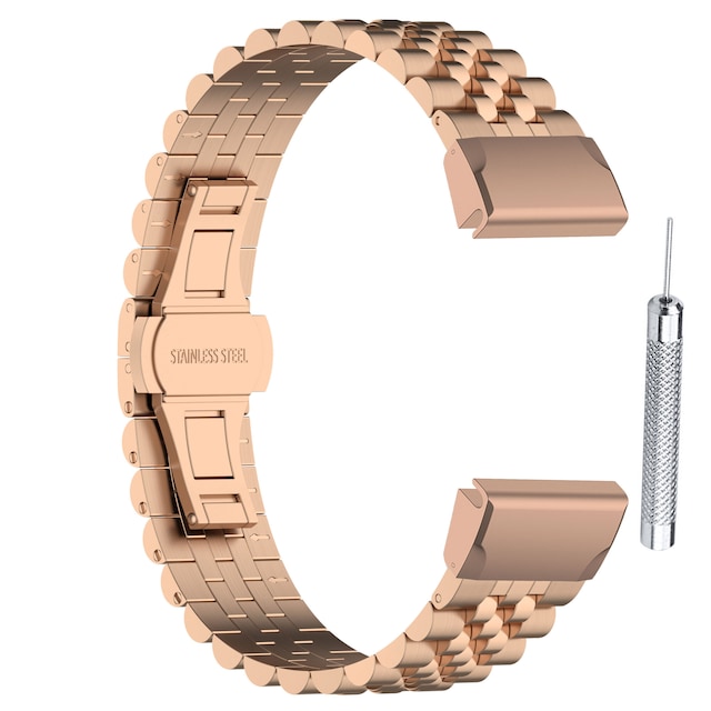 Urrem i rustfrit stål Rose guld Garmin Fenix 6X GPS/6X Pro/6X Sapphire GPS/5X Sapphire/5X GPS/5X Plus/3/3 HR/3 Sapphire/D2 Bravo/Quaitx 3/Tactix Bravo/Descent MK1