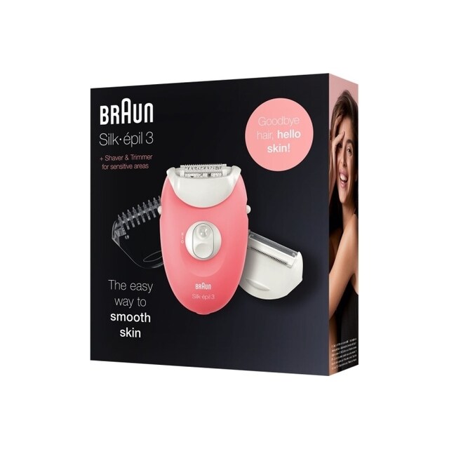 Braun Hvid/flamingopink Epilator 3-440