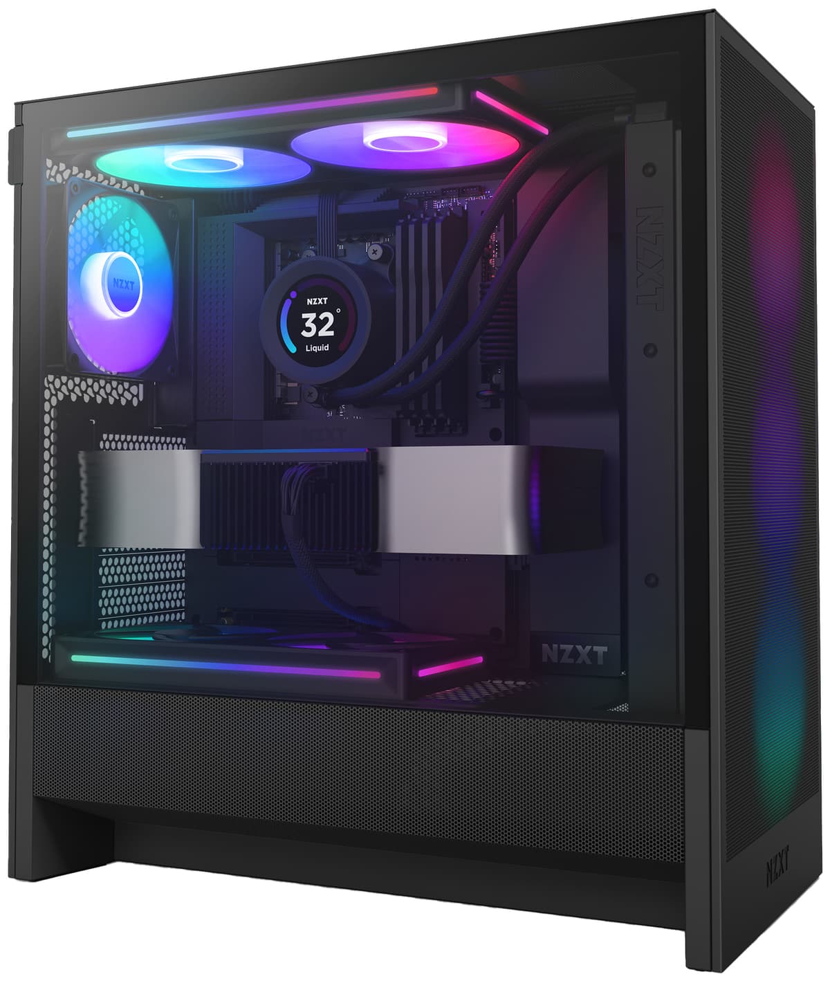 NZXT H5 Flow RGB 2024 PC-kabinet (sort)