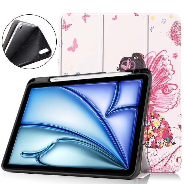 Til iPad Air 11 (2024) Etui Tre-fold Stativ Tablet Cover med Pen Holder - Girl