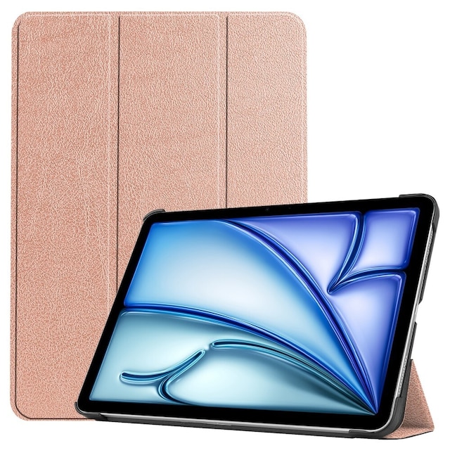 Til iPad Air 11 (2024) Etui Tre-fold Stativ Tablet Cover - RoseGold