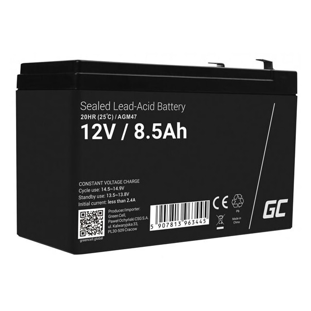 Green Cell Batteri AGM VRLA 12V 8.5Ah 