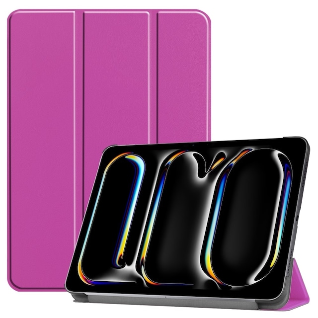 Til iPad Pro 11 (2024) Etui Tre-fold Stativ Tablet Cover - Lilla