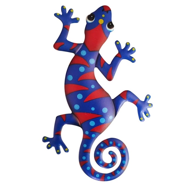 Gecko Lizard Wall Decal Have Ornament 13x22cm - Dark Blue