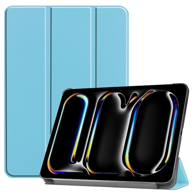 Til iPad Pro 11 (2024) Etui Tre-fold Stativ Tablet Cover - LysBlå