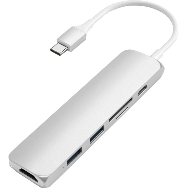 Satechi Slim USB-C MultiPort adapter V2 (sølv)