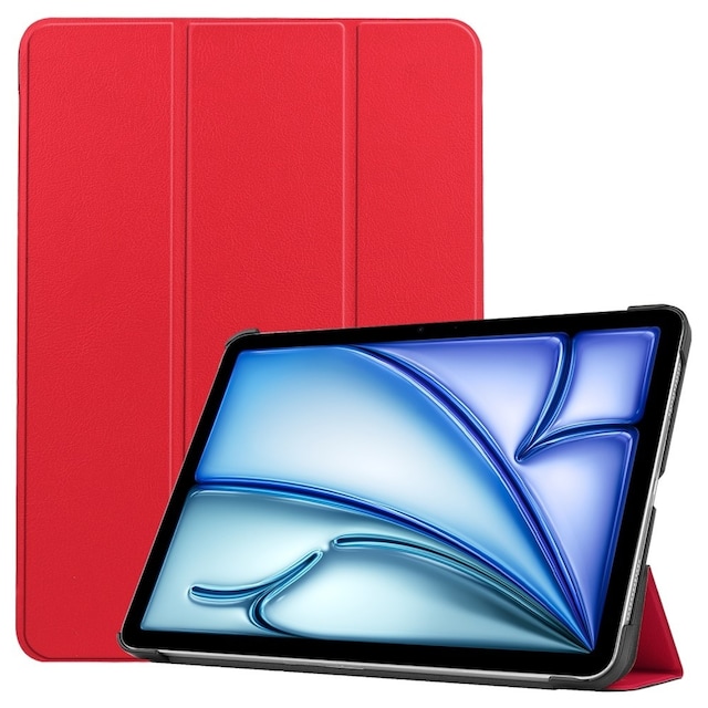 Til iPad Air 13 (2024) Etui Tre-fold Stativ Tablet Cover - Rød