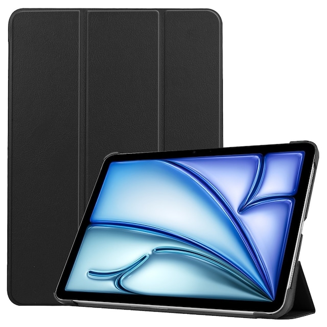 Til iPad Air 11 (2024) Etui Tre-fold Stativ Tablet Cover - Sort