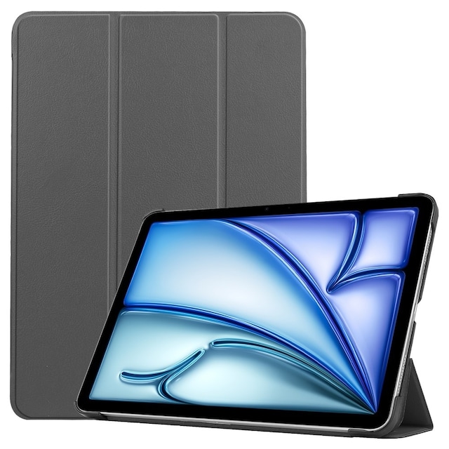 Til iPad Air 13 (2024) Etui Tre-fold Stativ Tablet Cover - Grå