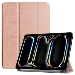 Til iPad Pro 11 (2024) Etui Tre-fold Stativ Tablet Cover - RoseGold