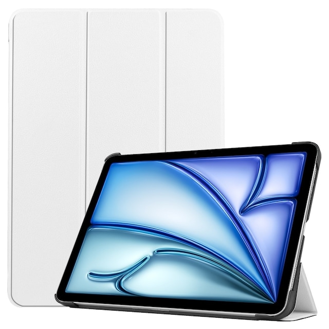 Til iPad Air 11 (2024) Etui Tre-fold Stativ Tablet Cover - Hvid