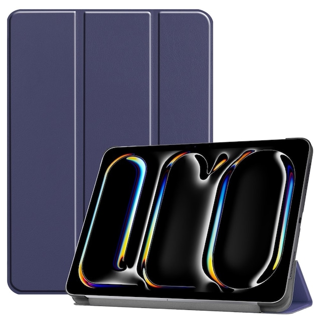 Til iPad Pro 11 (2024) Etui Tre-fold Stativ Tablet Cover - MørkBlå