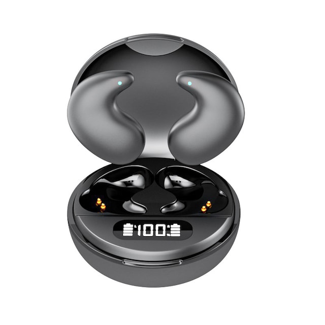 In-ear trådløse øretelefoner Bluetooth 5.3 højkvalitets lyd batteriskærm Sort