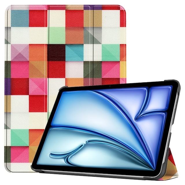 Til iPad Air 11 (2024) Etui Tre-fold Stativ Tablet Cover - Triangle Grid
