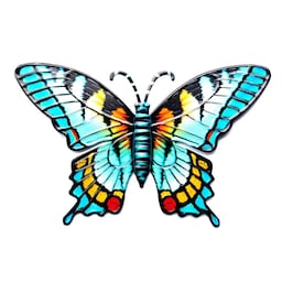 Butterfly Vægskilt Have Ornament 18,5x0,3x12cm - Blå