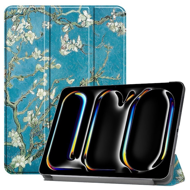 Til iPad Pro 11 (2024) Etui Tre-fold Stativ Tablet Cover - Blossom