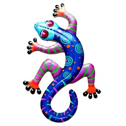 Gecko Lizard Vægskilt Have Ornament 14x21,8x0,8cm - Blå