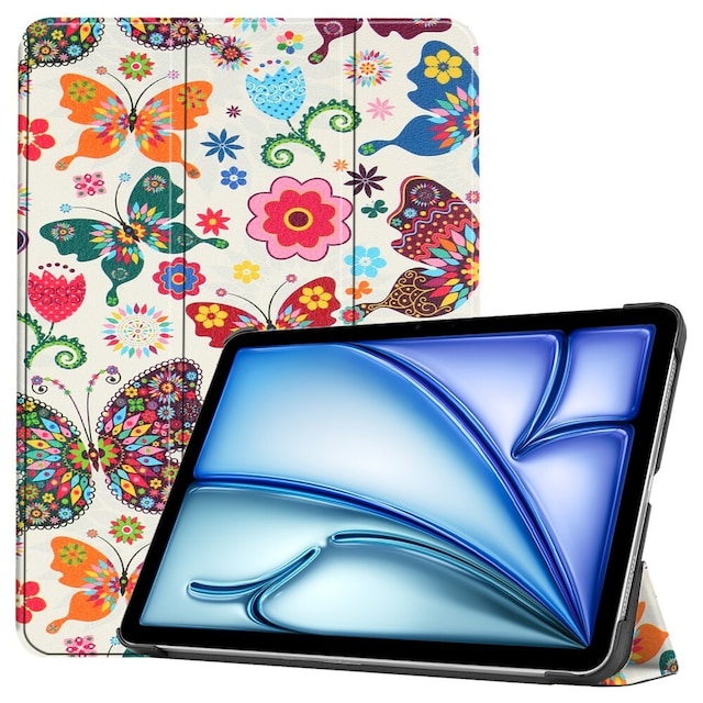 Til iPad Air 11 (2024) Etui Tre-fold Stativ Tablet Cover - Butterflies