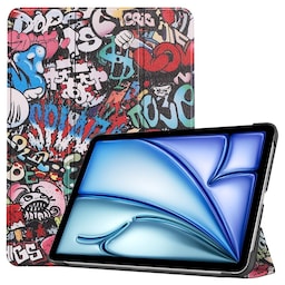 Til iPad Air 11 (2024) Etui Tre-fold Stativ Tablet Cover - Graffiti