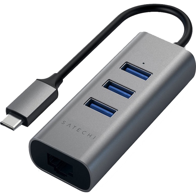 Satechi Type-C 2-in-1 USB Hub Ethernet Space Gray