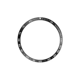 Sort cirkel med hvide bogstaver Urramme Kompatibel med Samsung Watch 6 Sort 36.5mm/44mm