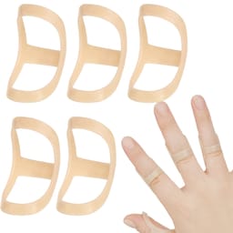 5 Pack Finger Splint Finger Support Finger Straightener Brace Beige Size 10+11+12+13+14