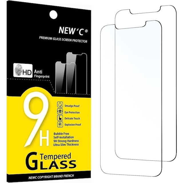 Skærmbeskytter iPhone 11 Pro, iPhone X, iPhone XS hærdet glas 2-pak
