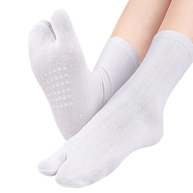 Anti-slip split tå sokker 2 par Hvid